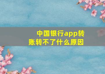 中国银行app转账转不了什么原因