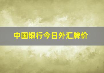 中国银行今日外汇牌价