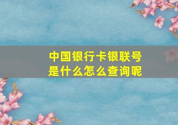 中国银行卡银联号是什么怎么查询呢