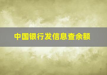 中国银行发信息查余额