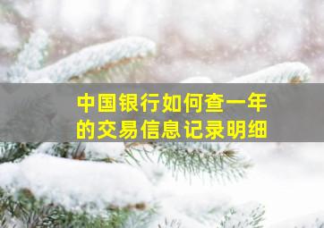 中国银行如何查一年的交易信息记录明细