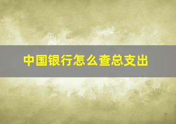 中国银行怎么查总支出