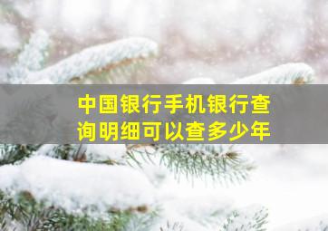 中国银行手机银行查询明细可以查多少年