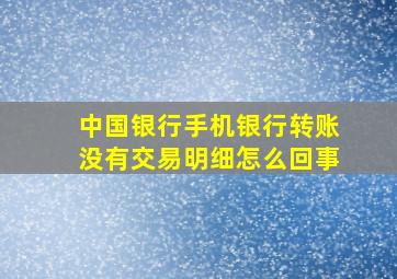 中国银行手机银行转账没有交易明细怎么回事