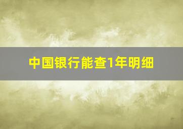 中国银行能查1年明细