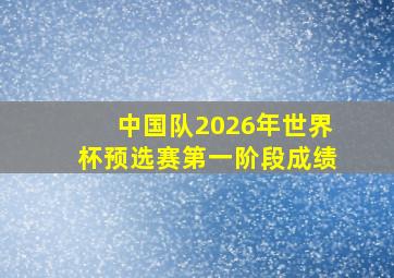 中国队2026年世界杯预选赛第一阶段成绩