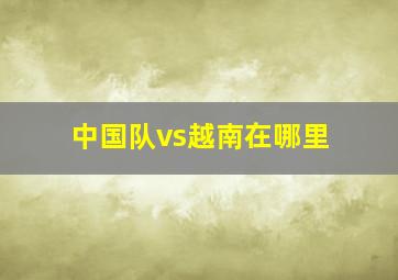 中国队vs越南在哪里