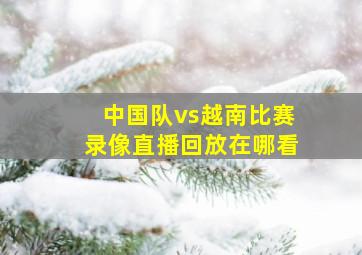 中国队vs越南比赛录像直播回放在哪看