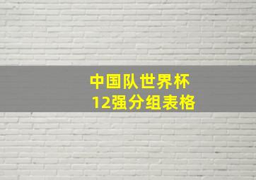 中国队世界杯12强分组表格