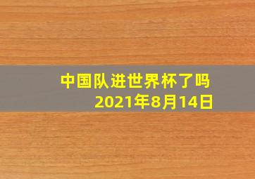 中国队进世界杯了吗2021年8月14日