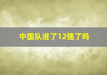 中国队进了12强了吗