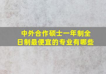 中外合作硕士一年制全日制最便宜的专业有哪些