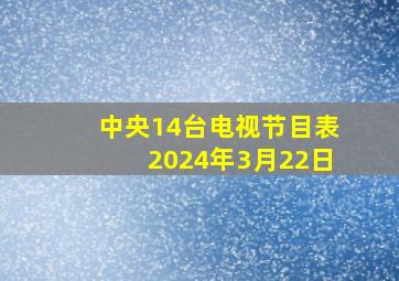 中央14台电视节目表2024年3月22日