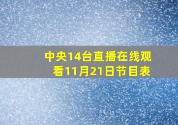 中央14台直播在线观看11月21日节目表