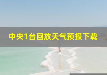 中央1台回放天气预报下载