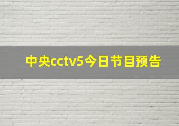 中央cctv5今日节目预告