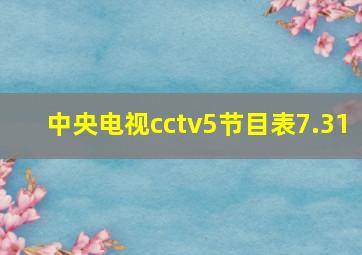 中央电视cctv5节目表7.31