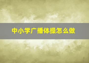 中小学广播体操怎么做