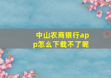 中山农商银行app怎么下载不了呢