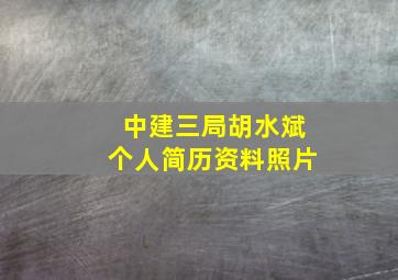 中建三局胡水斌个人简历资料照片