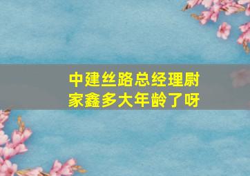 中建丝路总经理尉家鑫多大年龄了呀