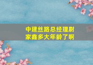 中建丝路总经理尉家鑫多大年龄了啊