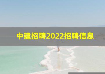 中建招聘2022招聘信息