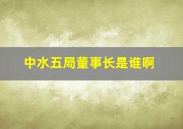 中水五局董事长是谁啊