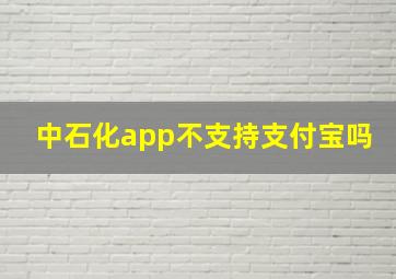 中石化app不支持支付宝吗