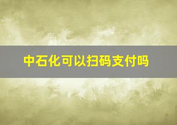 中石化可以扫码支付吗