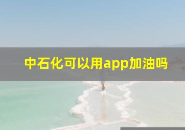 中石化可以用app加油吗