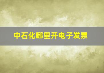 中石化哪里开电子发票