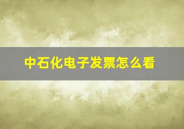 中石化电子发票怎么看