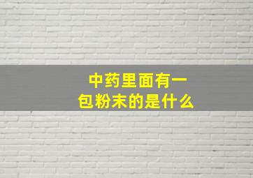 中药里面有一包粉末的是什么