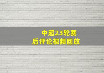 中超23轮赛后评论视频回放