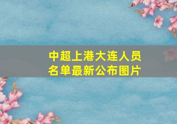 中超上港大连人员名单最新公布图片