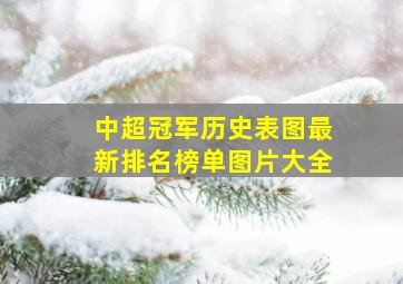 中超冠军历史表图最新排名榜单图片大全