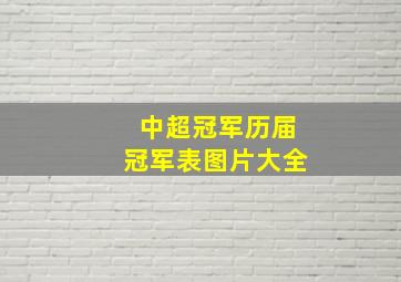 中超冠军历届冠军表图片大全