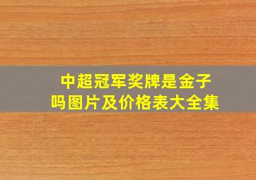 中超冠军奖牌是金子吗图片及价格表大全集