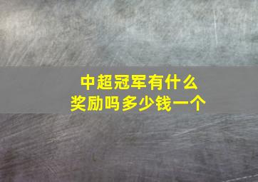 中超冠军有什么奖励吗多少钱一个