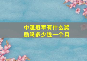 中超冠军有什么奖励吗多少钱一个月