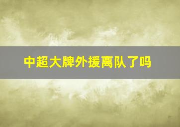 中超大牌外援离队了吗