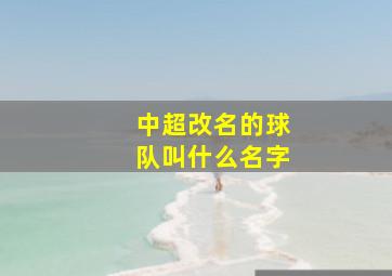 中超改名的球队叫什么名字