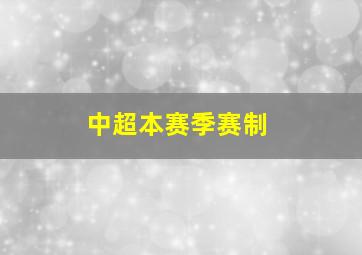 中超本赛季赛制