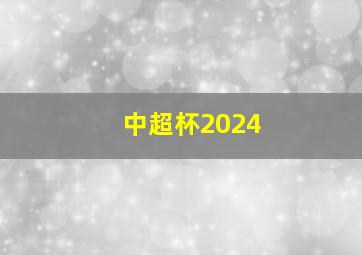 中超杯2024