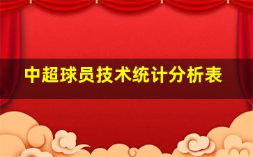 中超球员技术统计分析表