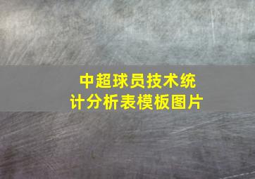 中超球员技术统计分析表模板图片