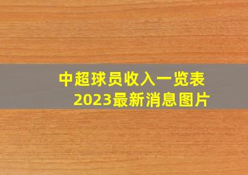 中超球员收入一览表2023最新消息图片