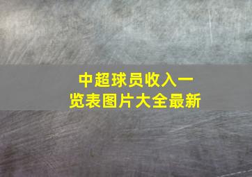 中超球员收入一览表图片大全最新