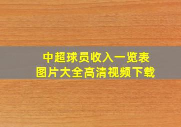 中超球员收入一览表图片大全高清视频下载